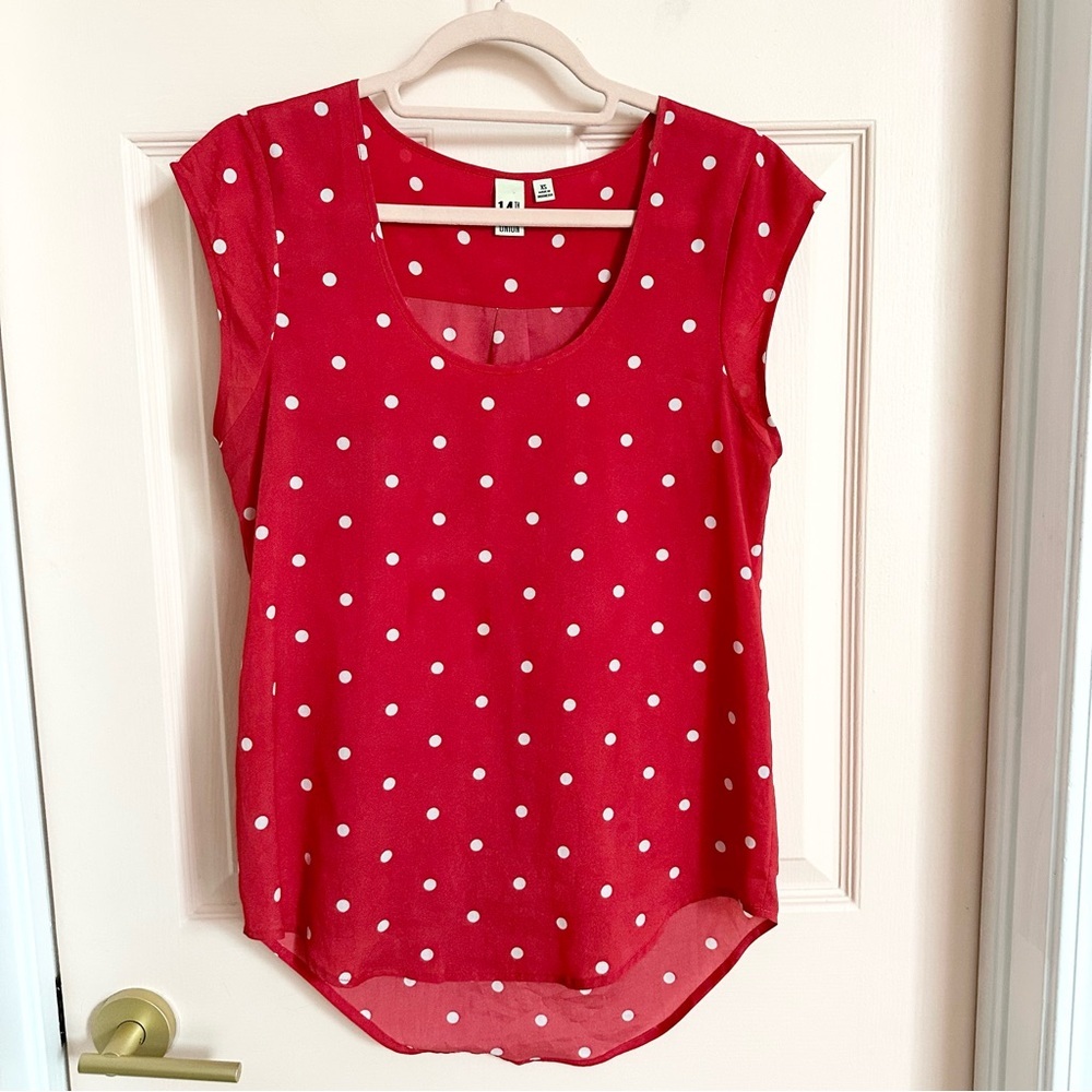 Red polka dot 14th and Union top